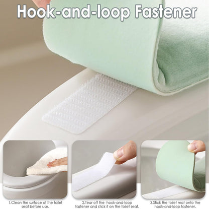Thick and Elastic Toilet Seat Cover – Washable & Reusable with Double-Sided Hook and Loop Fastener for Easy Attachment – Cushioned Mat with Thick Sponge for Extra Comfort (Blue)