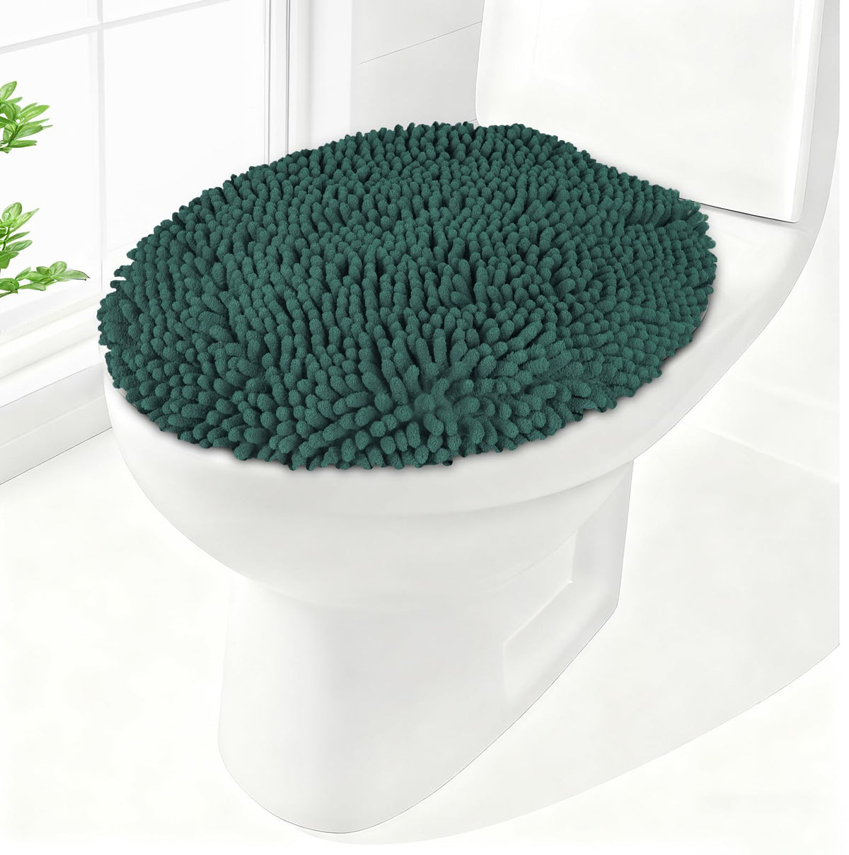 Soft Chenille Toilet Lid Cover 19.5L x 18.5W Machine Washable