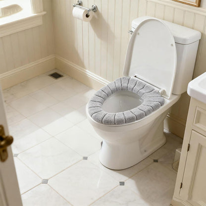 Warm Soft Toilet Seat Cover, Thick Stretchable Washable Bathroom Pad, 3PCS