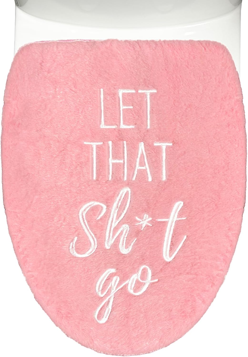 Funny Bathroom Decor Toilet Lid Cover Pink Bathroom Accessories Soft Fun Seat Covers 17.5"x15" Restroom Fits Most Oblong Round Elongated Toilet Lid Cute Home Room Decorations Pink