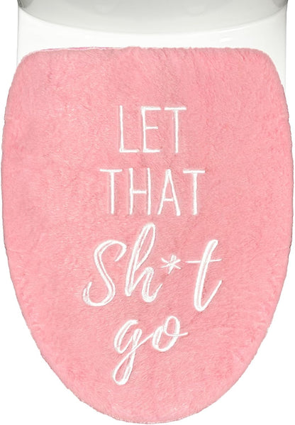 Funny Bathroom Decor Toilet Lid Cover Pink Bathroom Accessories Soft Fun Seat Covers 17.5"x15" Restroom Fits Most Oblong Round Elongated Toilet Lid Cute Home Room Decorations Pink