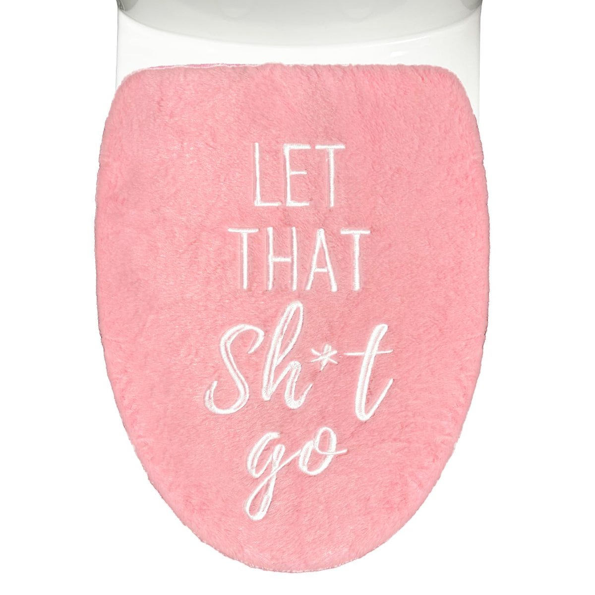 Funny Bathroom Decor Toilet Lid Cover Pink Bathroom Accessories Soft Fun Seat Covers 17.5"x15" Restroom Fits Most Oblong Round Elongated Toilet Lid Cute Home Room Decorations Pink