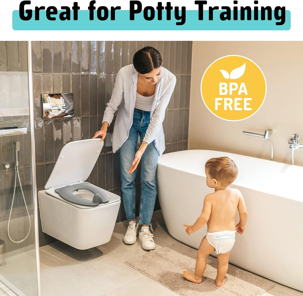 Maliton Foldable Travel Potty Training Seat for Toddlers with Splash Guard