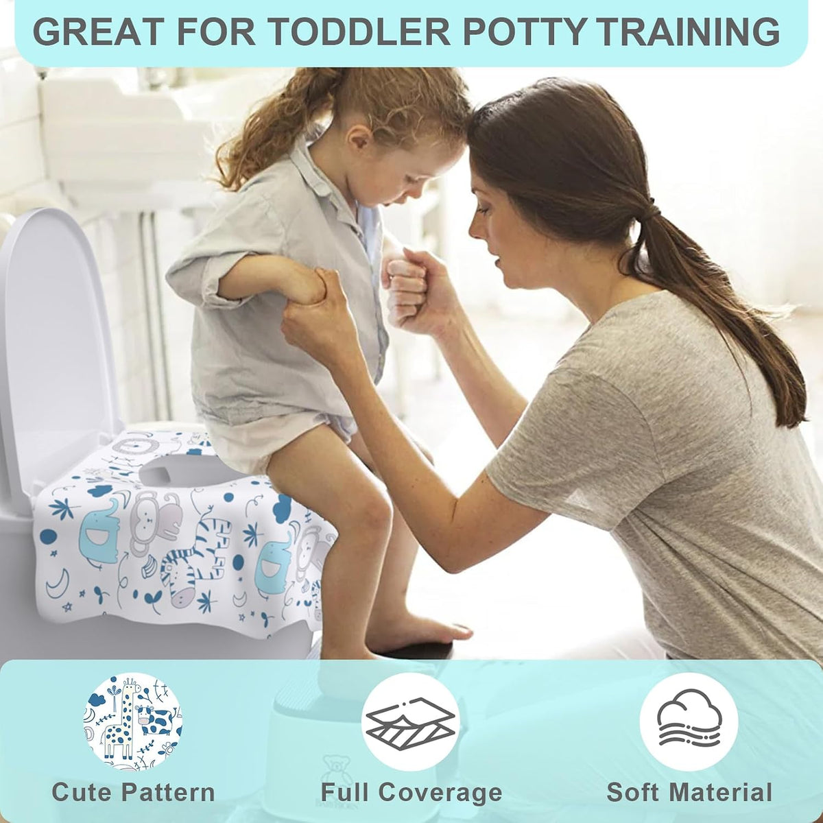 20 Pack Disposable Toilet Seat Covers for Travel, Individually Wrapped