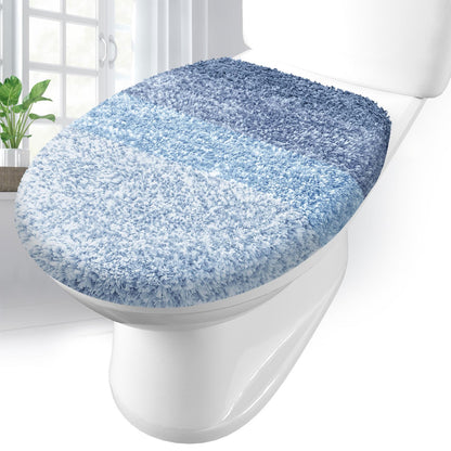 Arotive Soft Microfiber Bathroom Toilet Lid Cover, 17.5x15, Blue
