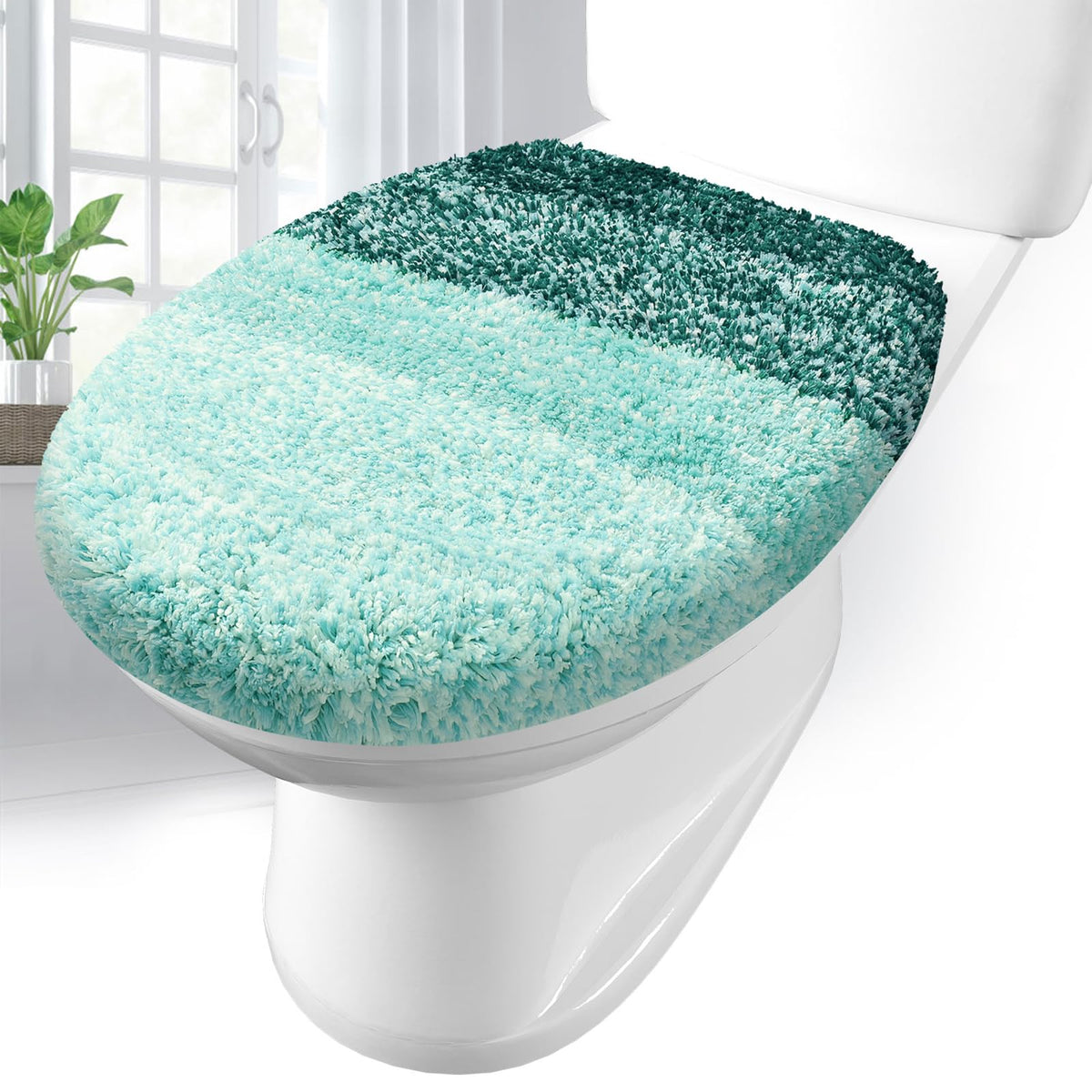 Arotive Soft Microfiber Bathroom Toilet Lid Cover, 17.5x15, Blue