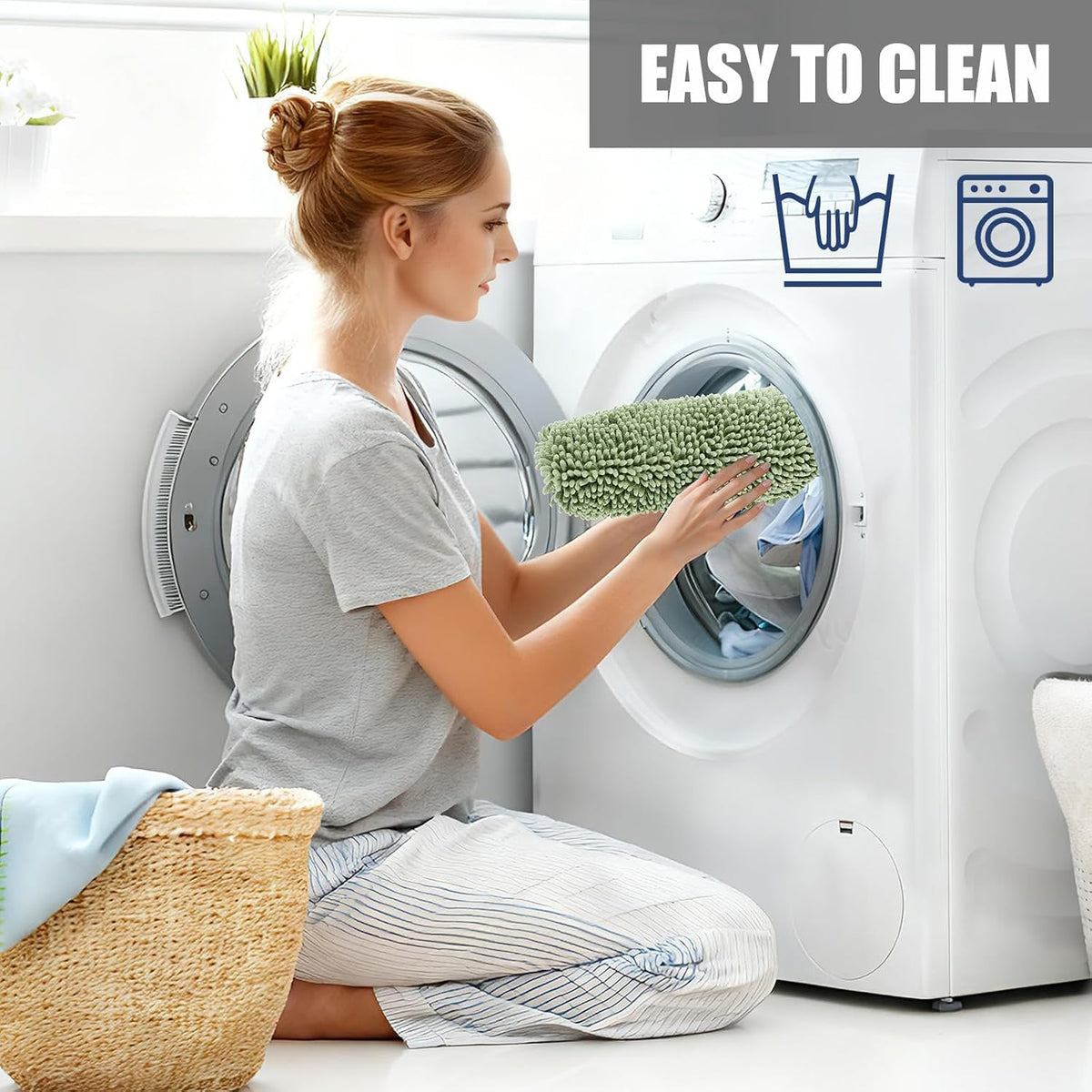 Soft Chenille Toilet Lid Cover 19.5L x 18.5W Machine Washable