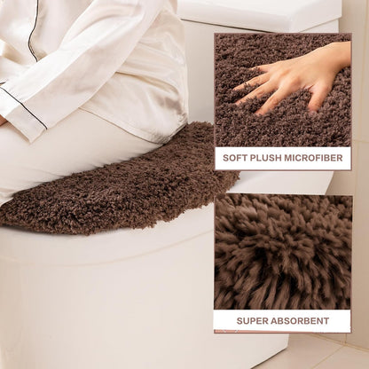 Microfiber Toilet Lid Cover, 17.5"x15" Fits Round Oblong and Elongated
