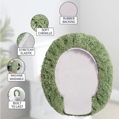 Microfiber Elongated Toilet Seat Cover 19.5"x 15" Machine Washable