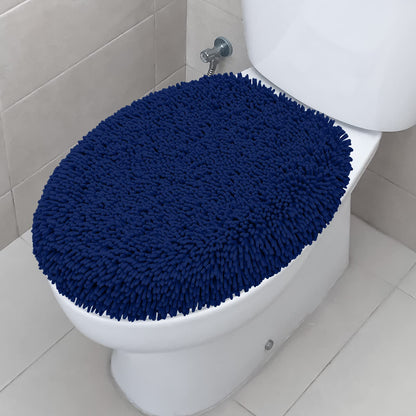 Ultra Soft Chenille Bathroom Toilet Lid Cover, 19x21 Inches, Charcoal Gray