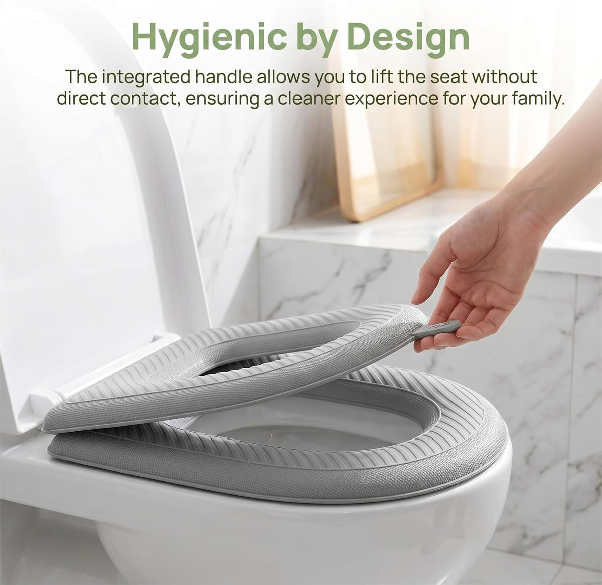 Waterproof Toilet Seat Cushion, 2026 New Toilet Seat Cover Pads - Soft Reusable EVA Cushion with Non-Slip Velcro. Universal, Washable & Portable for Home, Travel, Seniors Comfort. (Gray 2psc)