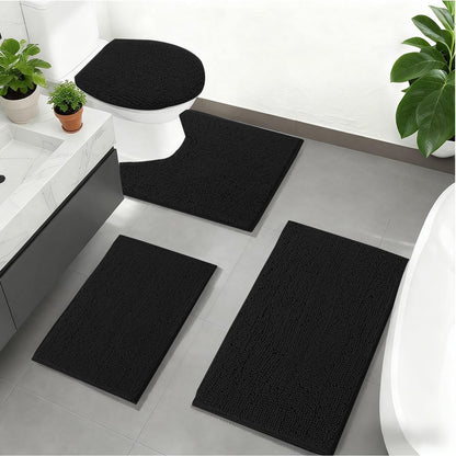 RUN HELIX Bathroom Toilet Lid Cover,Chenille Machine Washable Seat Covers, 17.5x15, Stays in Place Rubber Backing, Fits Most Round, Elongated and Oblong Lids, Accessories Decor,White