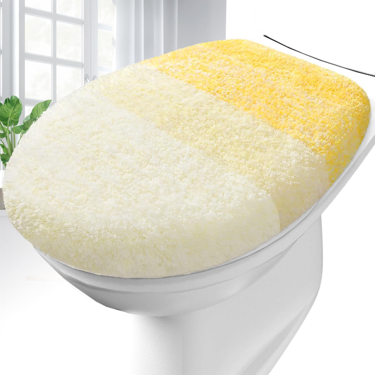 OLANLY Soft Microfiber Bathroom Toilet Lid Cover, 17.5x15, Gray