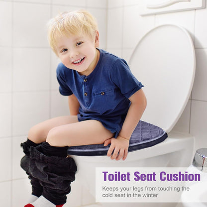 Riakrum 4 Pcs Toilet Seat Covers Warmer,Modern,Gray, Violet, Red, Brown