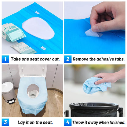 30 Pack Toilet Seat Covers Disposable100% Waterproof XL Individually Wrapped Disposable Toilet Seat Covers for Adults and Kids Potty Training, Travel Accessories for Public Restrooms Airplane Camping