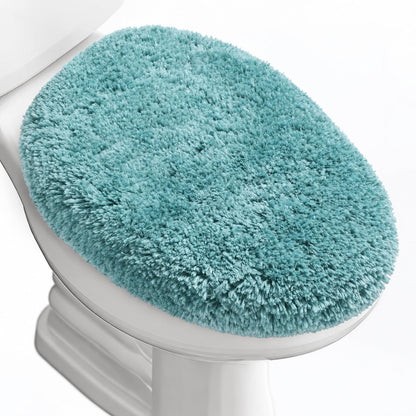 Microfiber Elongated Toilet Seat Cover 19.5"x 15" Machine Washable