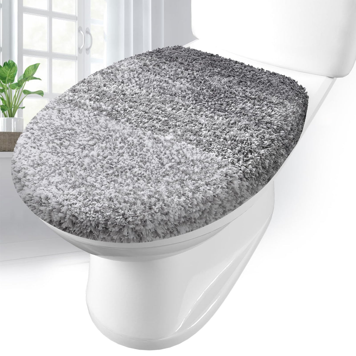 Arotive Soft Microfiber Bathroom Toilet Lid Cover, 17.5x15, Blue