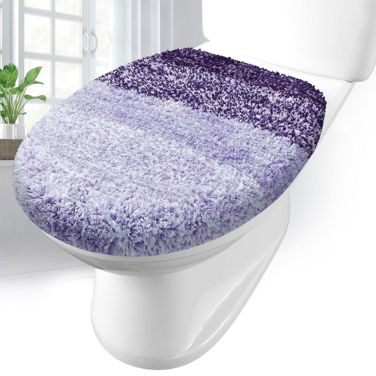 Arotive Soft Microfiber Bathroom Toilet Lid Cover, 17.5x15, Blue
