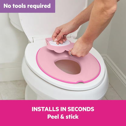 Bright Starts Disney Baby Minnie Mouse Flip & Sit Potty Training Seat, Attaches to Toilet Securely, Space Saving Design Fits Most Toilets