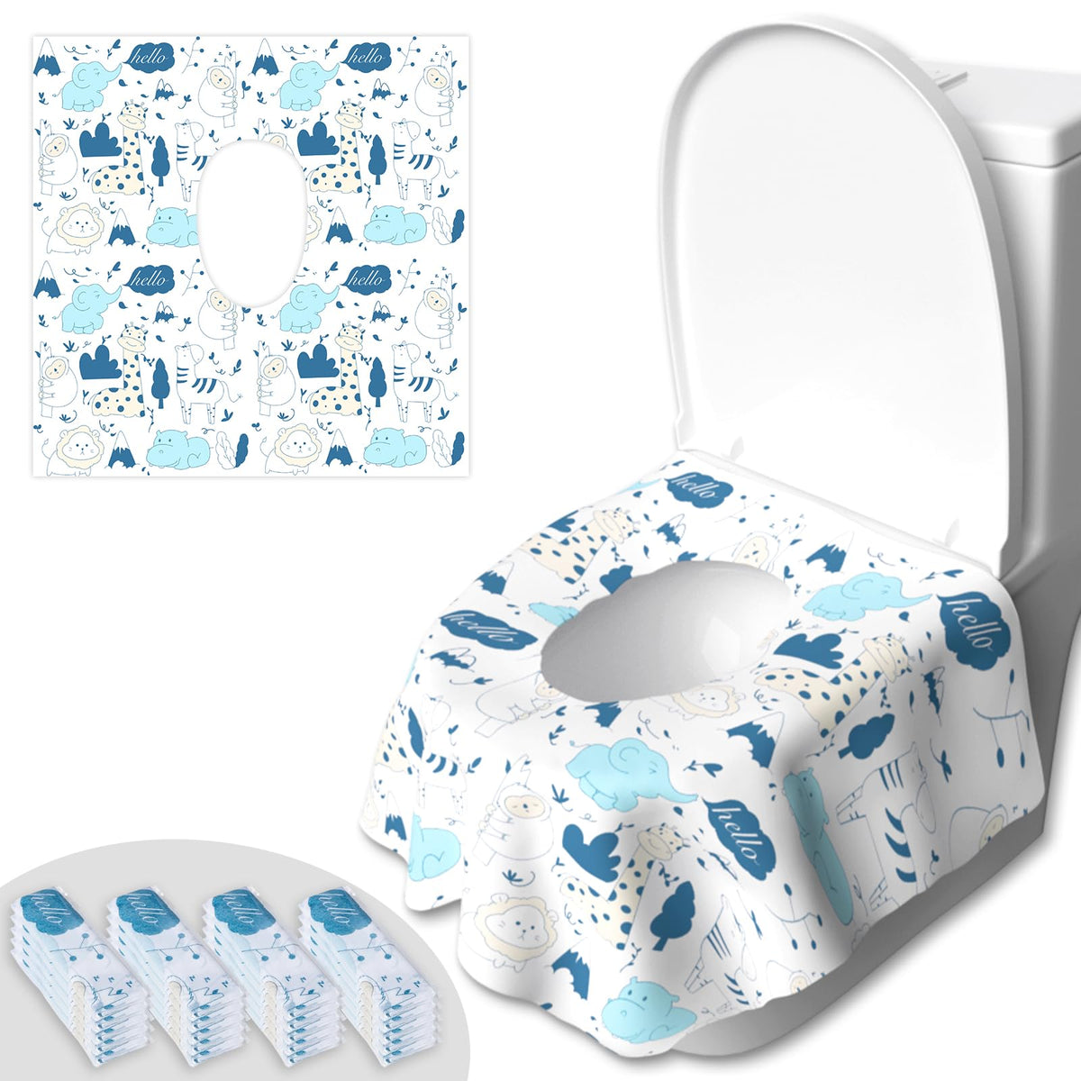 20 Pack Disposable Toilet Seat Covers for Travel, Individually Wrapped