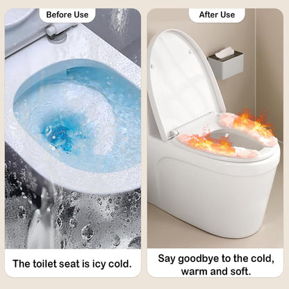 Thick and Warm Plush Toilet Seat Cover – Washable, Reusable Cushion with TPR Adhesive & Checkered Pattern for Comfort & Insulation (White)