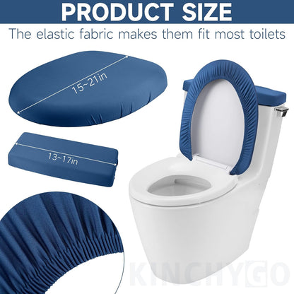Toilet Lid Cover and Toilet Tank Lid Cover With Elastic Bottom