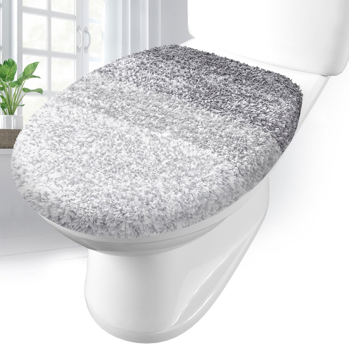 Arotive Soft Microfiber Bathroom Toilet Lid Cover, 17.5x15, Blue
