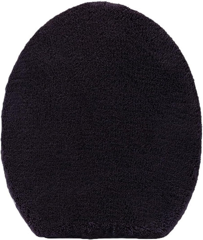 Madeals Microfiber Toilet Lid Cover Soft and Absorbent, Comfortable Bathroom Toilet Lid Cover Seat Fits Most Size Toilet Lids for Black