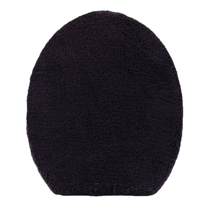 Madeals Microfiber Toilet Lid Cover Soft and Absorbent, Comfortable Bathroom Toilet Lid Cover Seat Fits Most Size Toilet Lids for Black