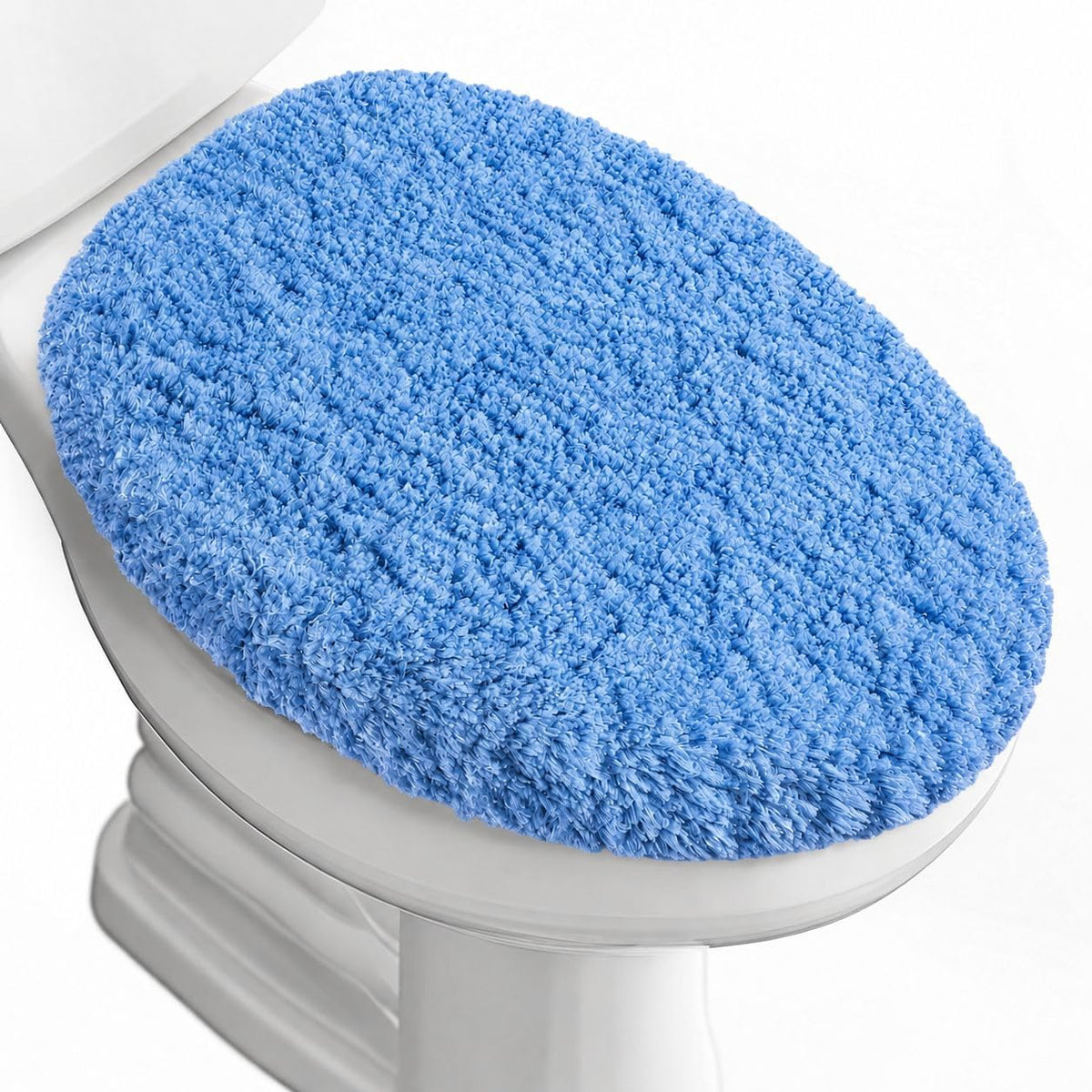 Microfiber Elongated Toilet Seat Cover 19.5"x 15" Machine Washable