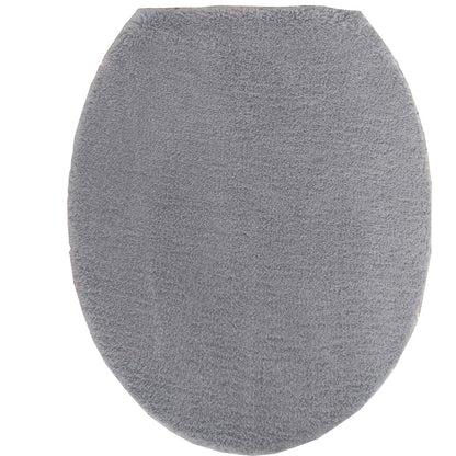 Madeals Microfiber Toilet Lid Cover Soft and Absorbent, Comfortable Bathroom Toilet Lid Cover Seat Fits Most Size Toilet Lids for Black