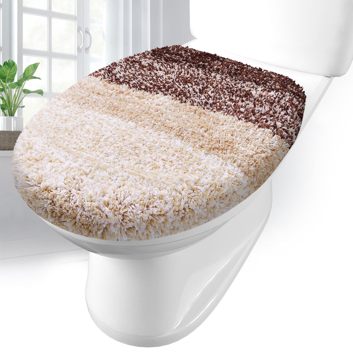 Arotive Soft Microfiber Bathroom Toilet Lid Cover, 17.5x15, Blue