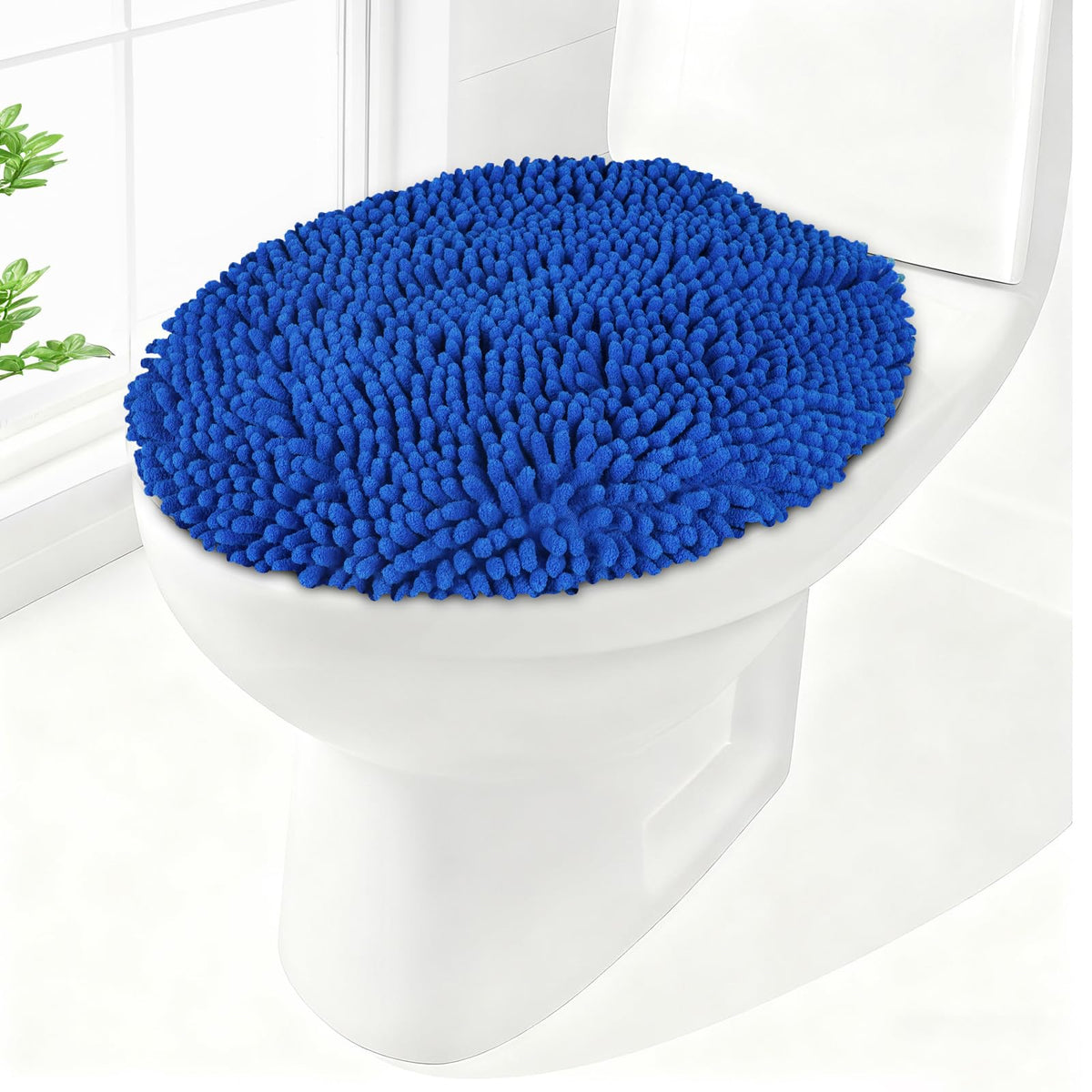 Soft Chenille Toilet Lid Cover 19.5L x 18.5W Machine Washable