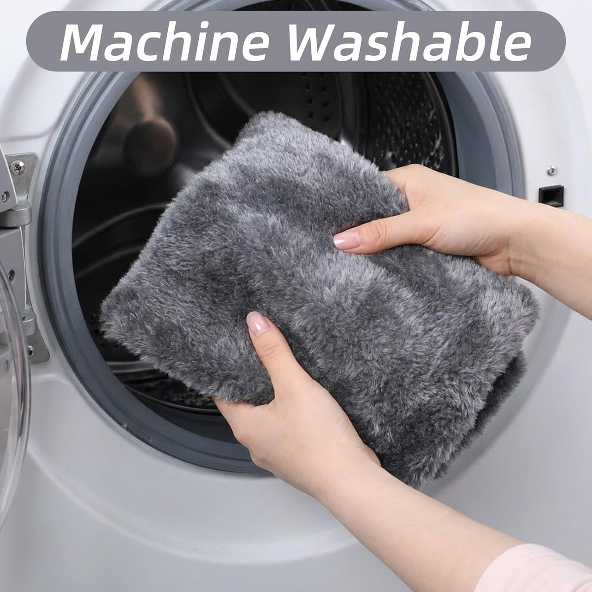 1 PCS Toilet Seat Lid Cover Microfiber Soft Velvet Toilet Cover Durable Adjustable Stretch Fuzzy Seat Covers with Elastic Bottom Absorbent Machine Washable Comfortable for Most Toilets Lids(grey)