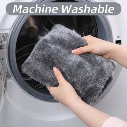 1 PCS Toilet Seat Lid Cover Microfiber Soft Velvet Toilet Cover Durable Adjustable Stretch Fuzzy Seat Covers with Elastic Bottom Absorbent Machine Washable Comfortable for Most Toilets Lids(grey)
