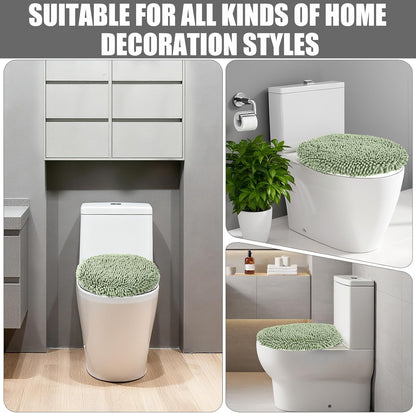 Soft Chenille Toilet Lid Cover 19.5L x 18.5W Machine Washable