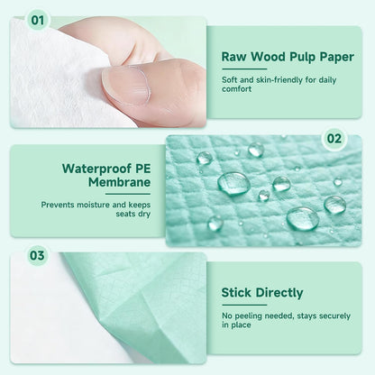 Disposable Toilet Seat Covers, 20 PCS Individually Travel Pack, XL Waterproof & Adhesive Secure Fit for Public Restrooms, Airplane & Office Use