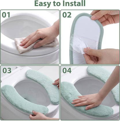 Thick and Warm Toilet Seat Cushion,Soft Plush Toilet Cushion(Green)