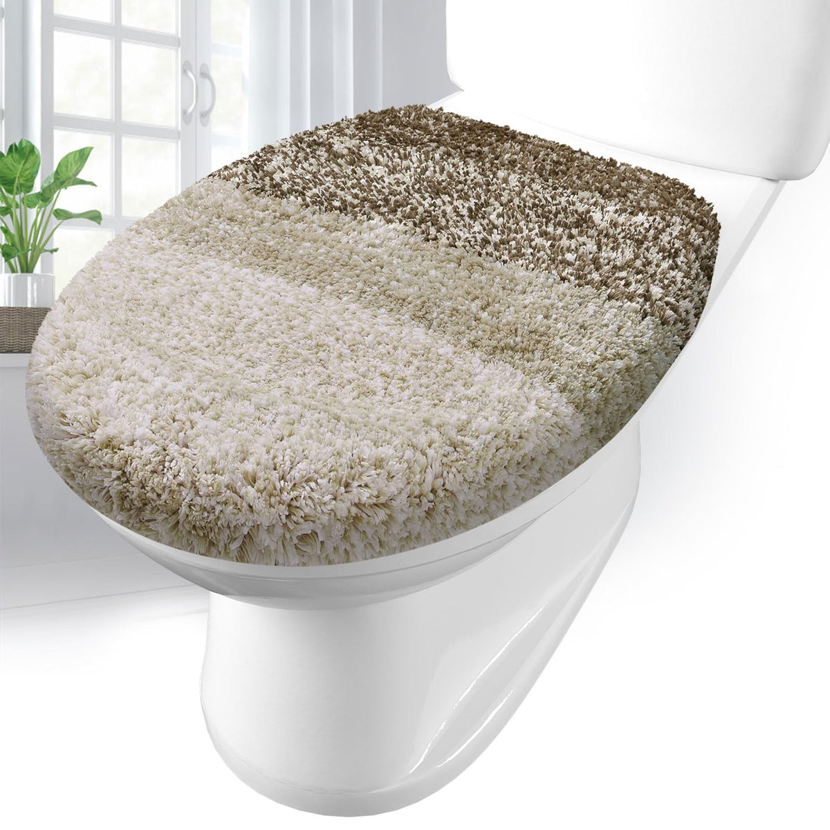 Arotive Soft Microfiber Bathroom Toilet Lid Cover, 17.5x15, Blue