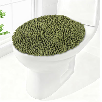 Soft Chenille Toilet Lid Cover 19.5L x 18.5W Machine Washable