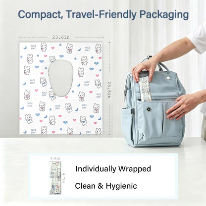 30 Pack Individually Wrapped XL Disposable Toilet Seat Covers