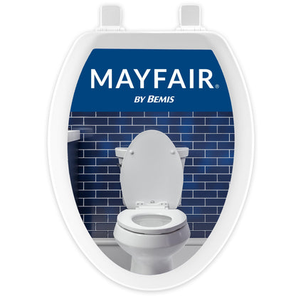 Mayfair Cameron Biscuit Toilet Seat, Non Slip Heavy Duty Wood, Easy Clean, Made in USA, Round