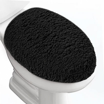 Microfiber Elongated Toilet Seat Cover 19.5"x 15" Machine Washable