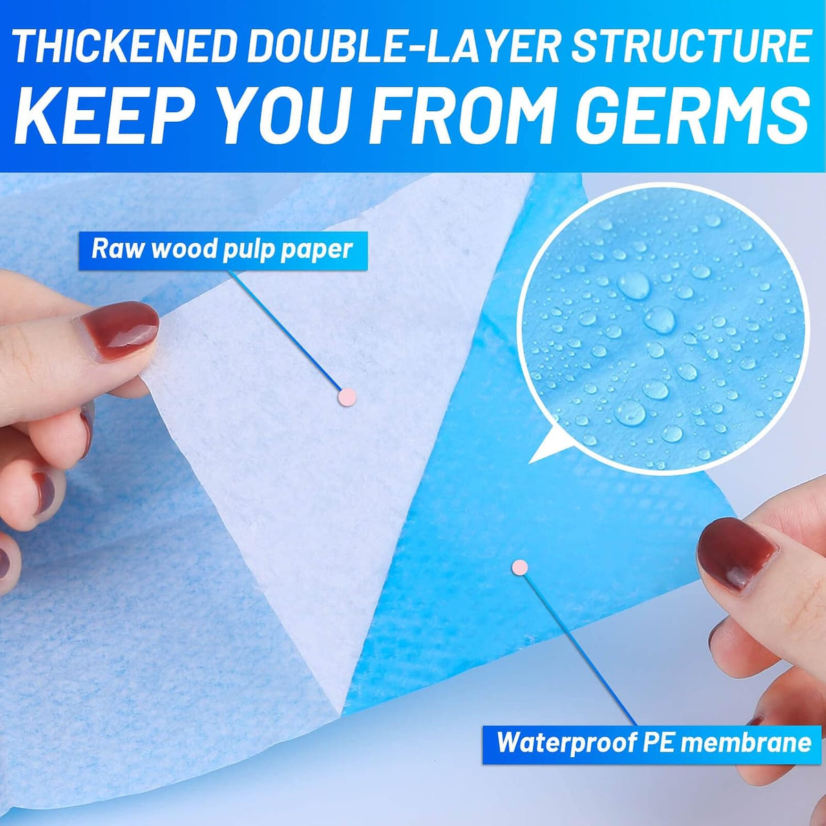 30 Pack Toilet Seat Covers Disposable100% Waterproof XL Individually Wrapped Disposable Toilet Seat Covers for Adults and Kids Potty Training, Travel Accessories for Public Restrooms Airplane Camping