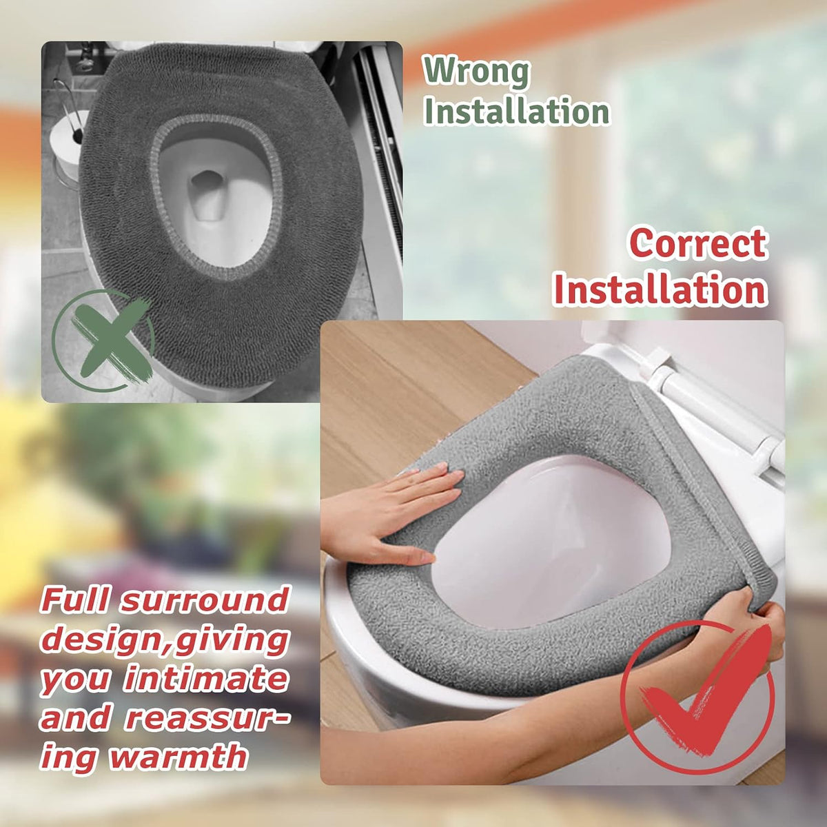 Legigo 5 Pack Toilet Seat Cover, Soft Toilet Seat Warmer Pads for Bathroom