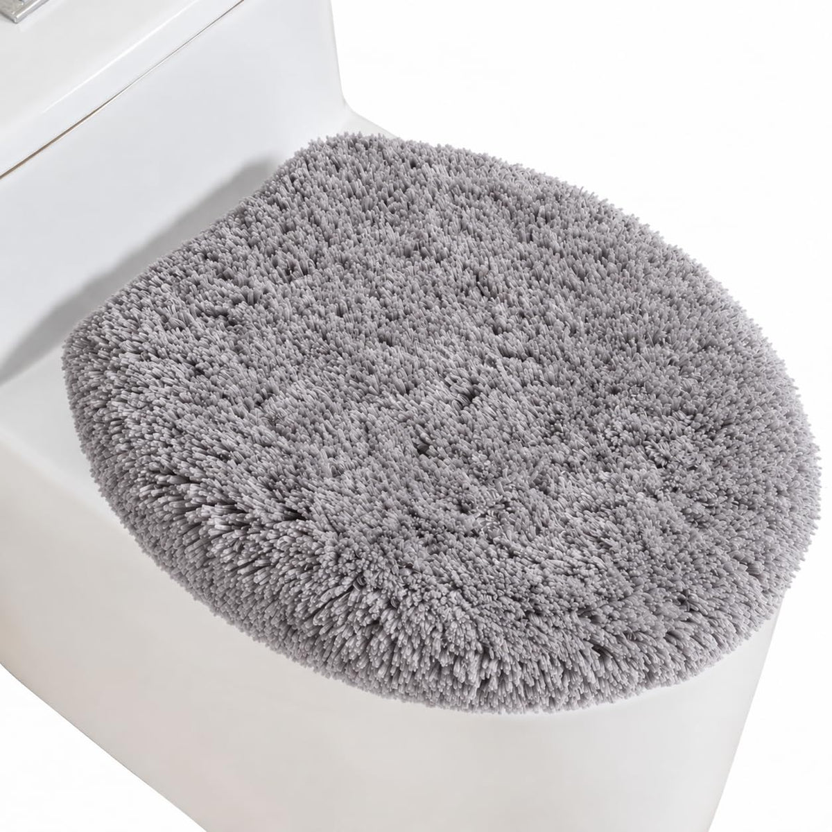 Microfiber Toilet Lid Cover, 17.5"x15" Fits Round Oblong and Elongated