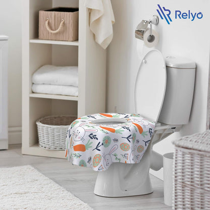 Relyo Disposable Toilet Seat Cover for Travel, Kids, 20 Pack, Bunny