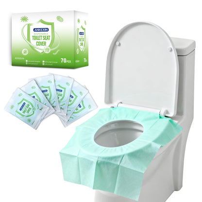 Disposable Toilet Seat Covers, 20 PCS Individually Travel Pack, XL Waterproof & Adhesive Secure Fit for Public Restrooms, Airplane & Office Use