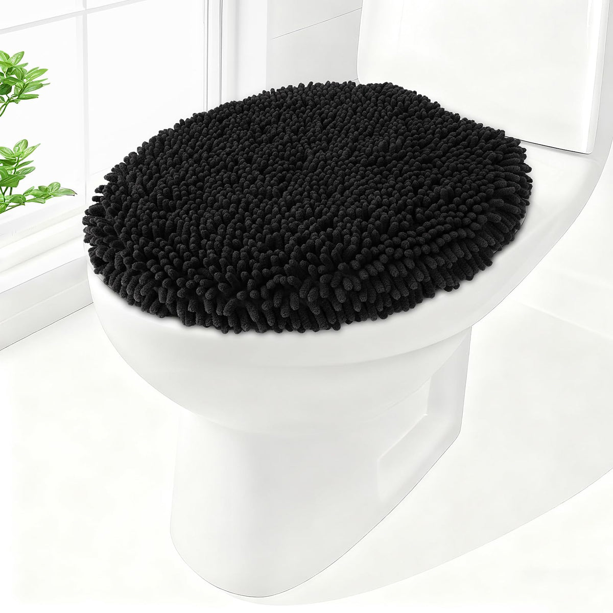 Soft Chenille Toilet Lid Cover 19.5L x 18.5W Machine Washable