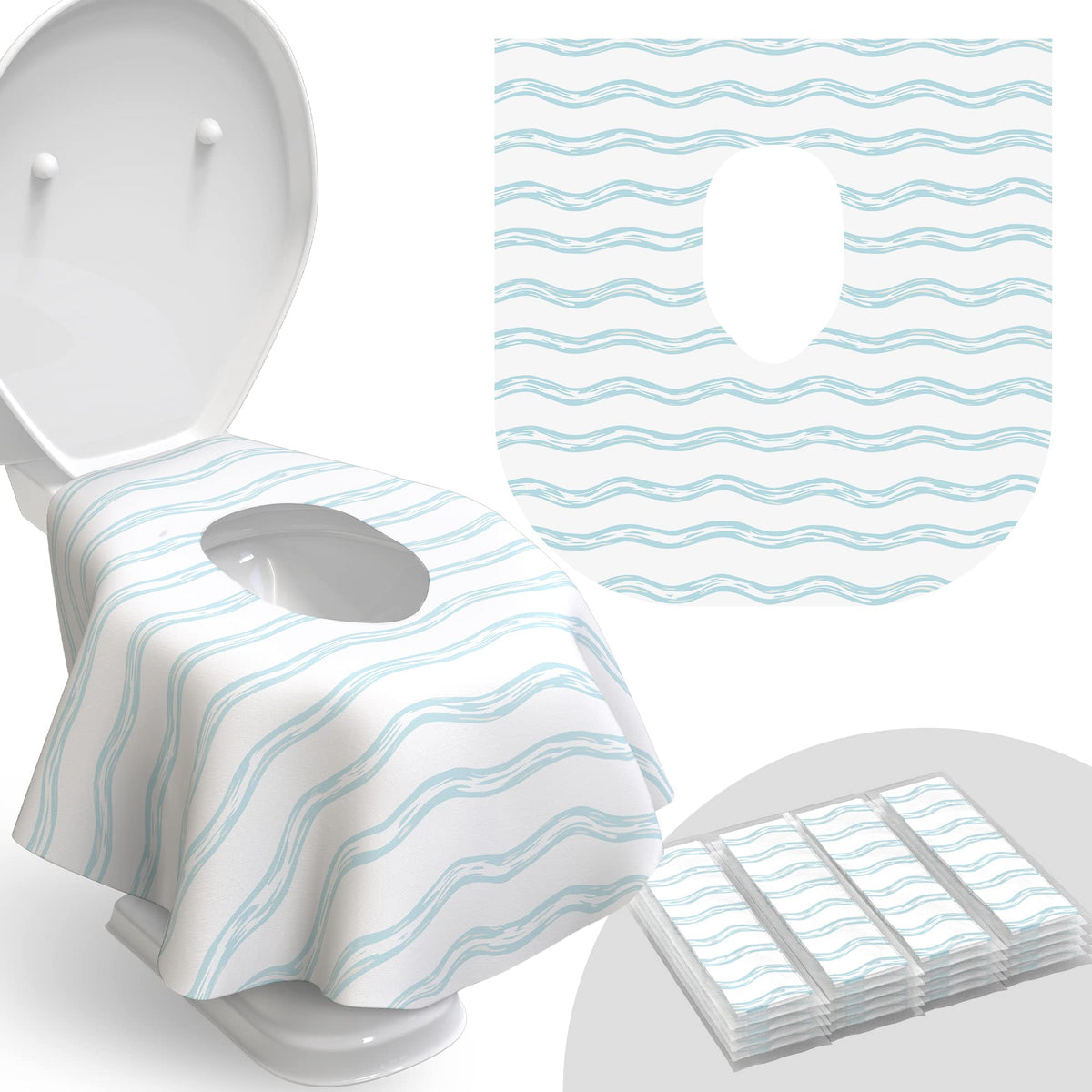 Relyo Disposable Toilet Seat Cover for Travel, Kids, 20 Pack, Bunny